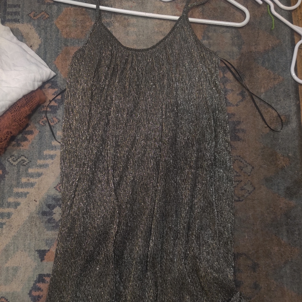 Sexy Black & Gold Sparkle Mini Dress